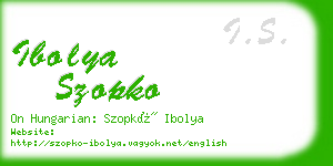 ibolya szopko business card